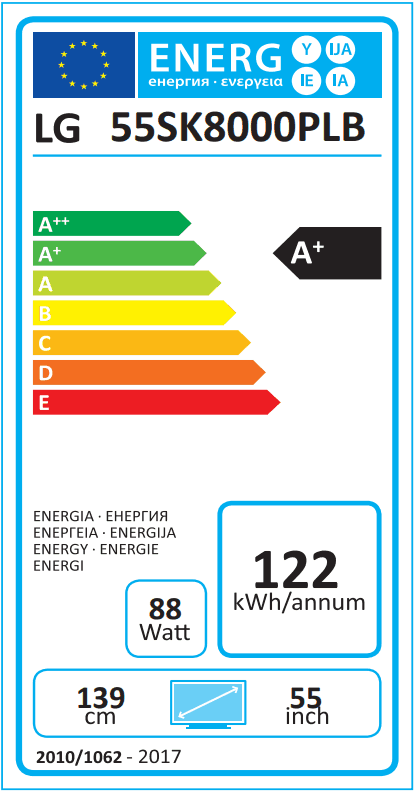 LG 55SK8000 Energielabel LG 55SK8000 Energielabel