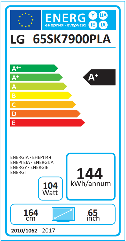 LG 65SK7900 Energielabel LG 65SK7900 Energielabel