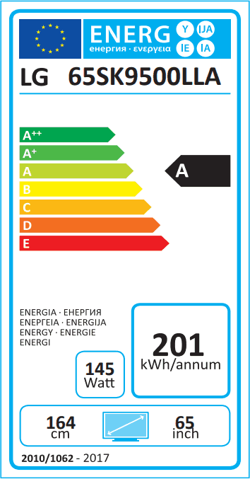 LG 65SK9500 Energielabel LG 65SK9500 Energielabel