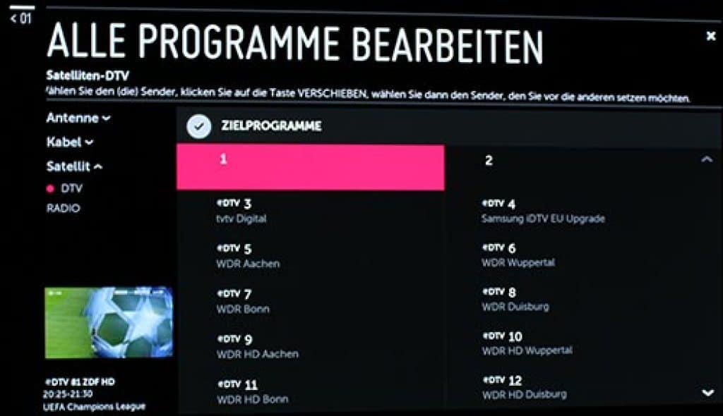 TV Senderliste bearbeiten am LG Fernseher | Sender sortieren