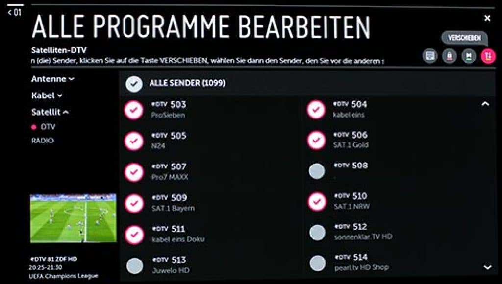 TV Senderliste bearbeiten am LG Fernseher | Sender sortieren