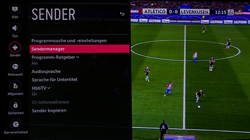 Sendermanager-Menu